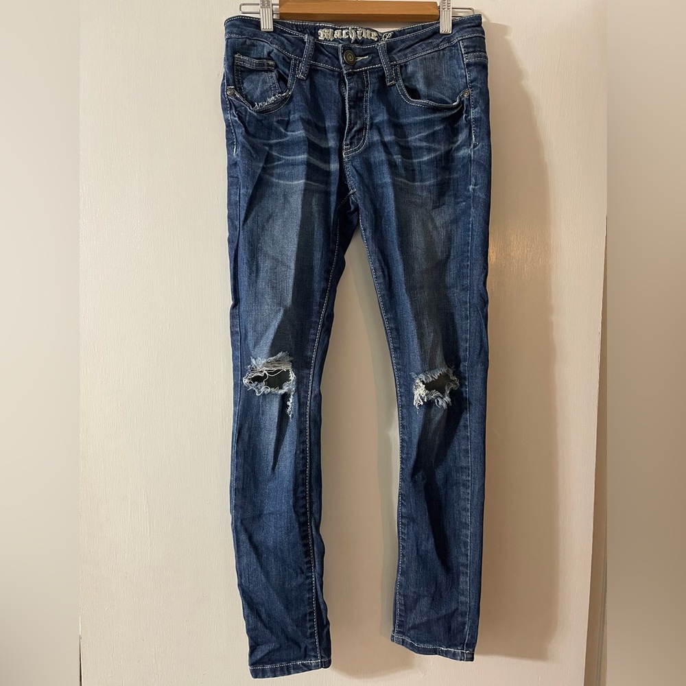 Machine Pour Neuf Mode Distressed Skinny Jeans Size 29.